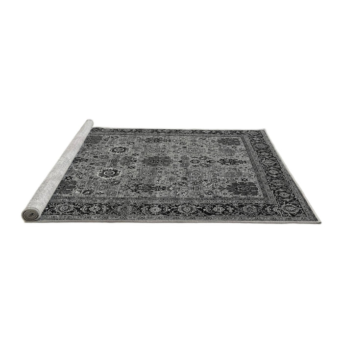 Sideview of Machine Washable Oriental Gray Industrial Rug, wshurb2381gry