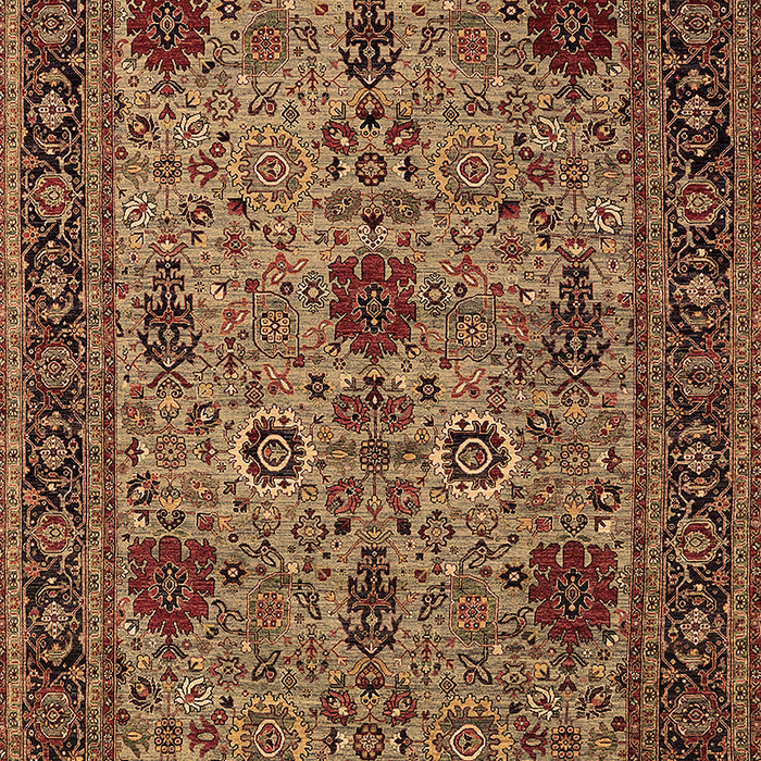 Machine Washable Oriental Brown Industrial Rug, wshurb2381brn