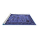 Sideview of Machine Washable Oriental Blue Industrial Rug, wshurb2381blu