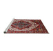 Sideview of Machine Washable Industrial Modern Cranberry Red Rug, wshurb2382