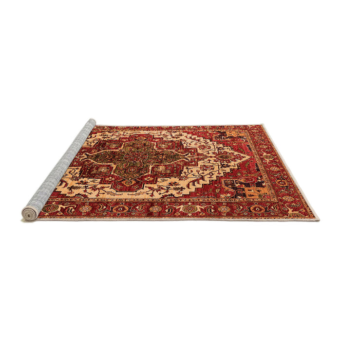 Sideview of Machine Washable Oriental Orange Industrial Area Rugs, wshurb2382org