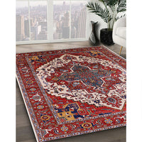 Mid-Century Modern Cranberry Red Oriental Rug, urb2382