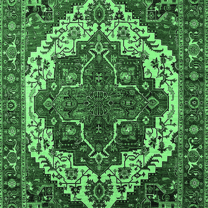 Machine Washable Oriental Emerald Green Industrial Area Rugs, wshurb2382emgrn