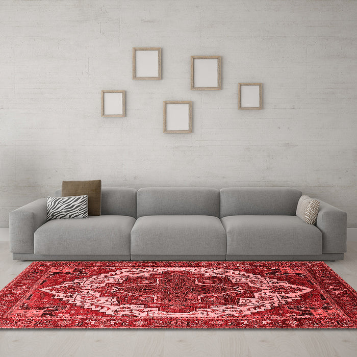 Industrial Red Washable Rugs