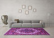 Machine Washable Oriental Purple Industrial Area Rugs in a Living Room, wshurb2382pur