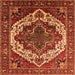 Square Oriental Orange Industrial Rug, urb2382org