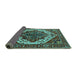 Sideview of Oriental Turquoise Industrial Rug, urb2382turq