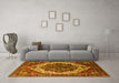 Machine Washable Oriental Yellow Industrial Rug in a Living Room, wshurb2382yw