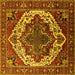 Square Oriental Yellow Industrial Rug, urb2382yw