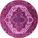 Round Oriental Pink Industrial Rug, urb2382pnk