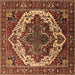 Square Oriental Brown Industrial Rug, urb2382brn