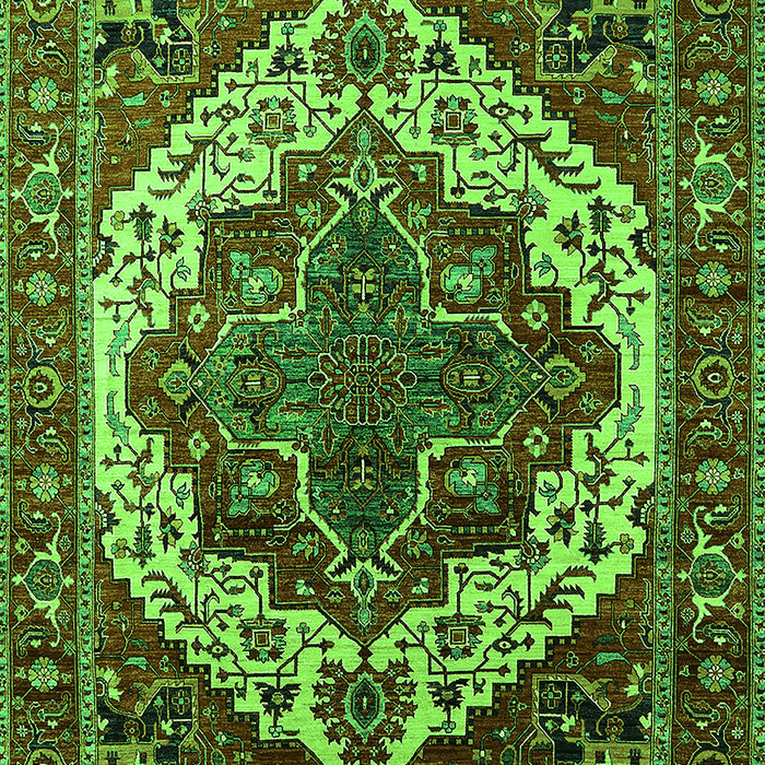 Machine Washable Oriental Green Industrial Area Rugs, wshurb2382grn