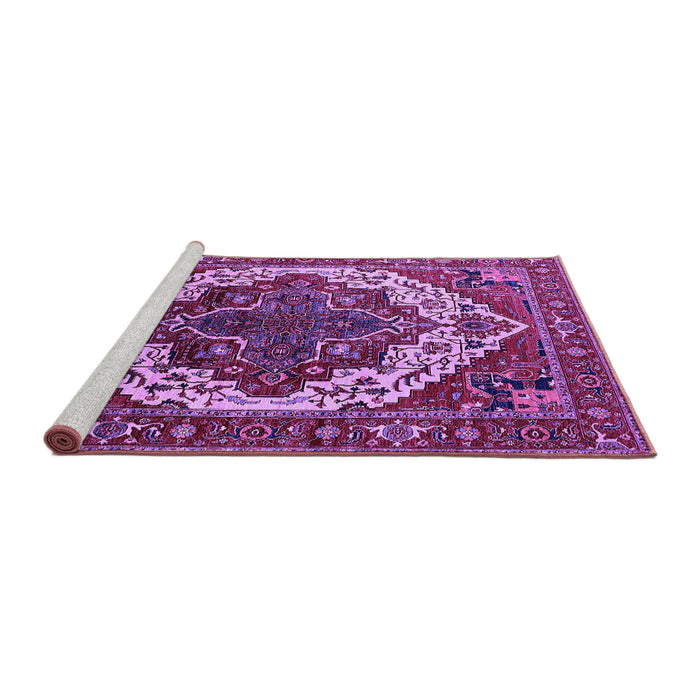 Sideview of Machine Washable Oriental Purple Industrial Area Rugs, wshurb2382pur
