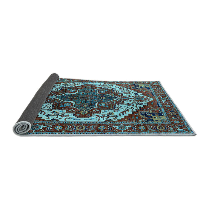 Sideview of Oriental Light Blue Industrial Rug, urb2382lblu