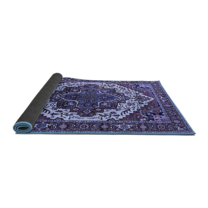 Sideview of Oriental Blue Industrial Rug, urb2382blu