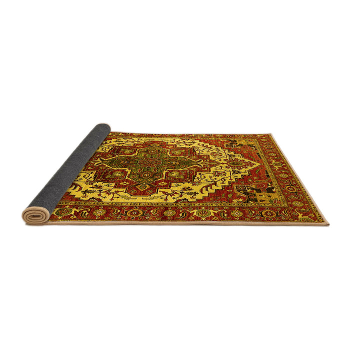 Sideview of Oriental Yellow Industrial Rug, urb2382yw