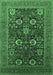 Machine Washable Oriental Emerald Green Industrial Area Rugs, wshurb2383emgrn