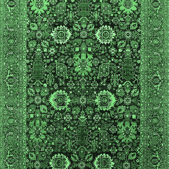Machine Washable Oriental Emerald Green Industrial Area Rugs, wshurb2383emgrn