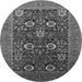 Round Oriental Gray Industrial Rug, urb2383gry