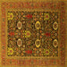 Square Oriental Yellow Industrial Rug, urb2383yw