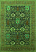 Machine Washable Oriental Green Industrial Area Rugs, wshurb2383grn