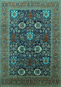 Oriental Turquoise Industrial Rug, urb2383turq