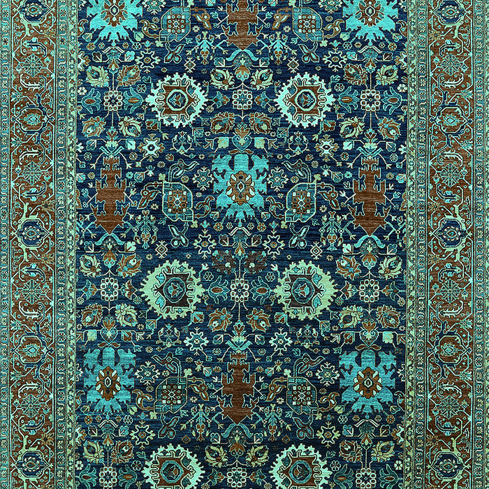 Oriental Turquoise Industrial Rug, urb2383turq