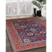 Mid-Century Modern Pink Oriental Rug in Family Room, urb2383