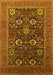 Machine Washable Oriental Yellow Industrial Rug, wshurb2383yw