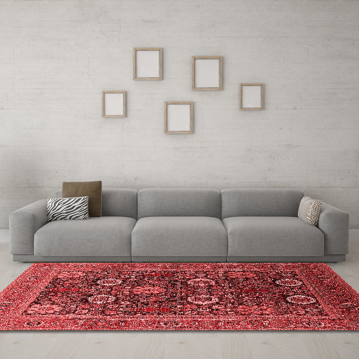 Industrial Red Washable Rugs
