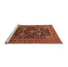Sideview of Machine Washable Oriental Orange Industrial Area Rugs, wshurb2383org