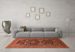 Machine Washable Oriental Orange Industrial Area Rugs in a Living Room, wshurb2383org