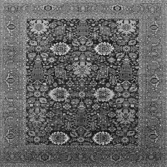 Square Oriental Gray Industrial Rug, urb2383gry
