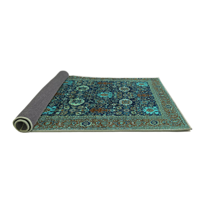 Sideview of Oriental Turquoise Industrial Rug, urb2383turq