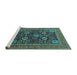 Sideview of Machine Washable Oriental Turquoise Industrial Area Rugs, wshurb2383turq