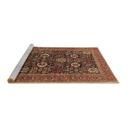 Sideview of Machine Washable Oriental Brown Industrial Rug, wshurb2383brn