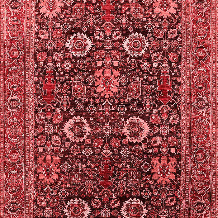 Machine Washable Oriental Red Industrial Rug, wshurb2383red