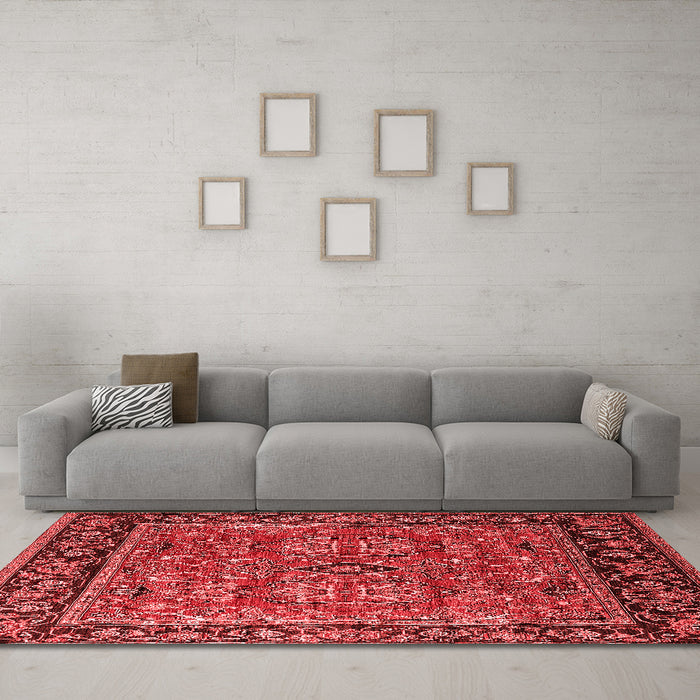 Industrial Red Washable Rugs