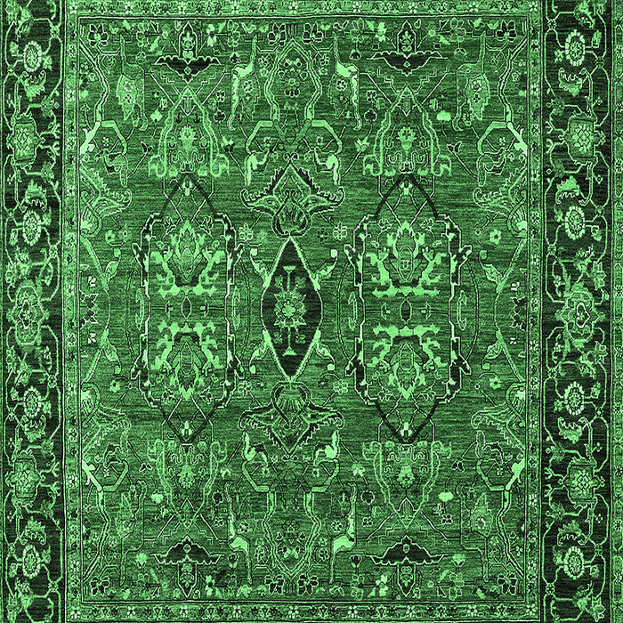 Machine Washable Oriental Emerald Green Industrial Area Rugs, wshurb2384emgrn