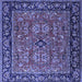 Square Oriental Blue Industrial Rug, urb2384blu