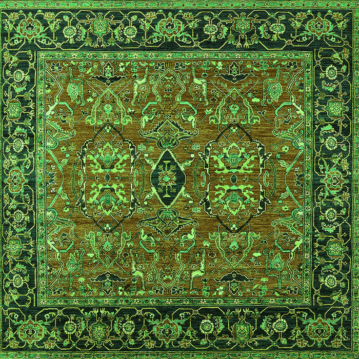 Square Oriental Green Industrial Rug, urb2384grn