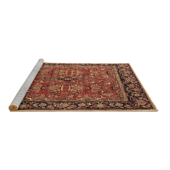 Sideview of Machine Washable Oriental Brown Industrial Rug, wshurb2384brn