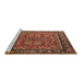 Sideview of Machine Washable Oriental Brown Industrial Rug, wshurb2384brn