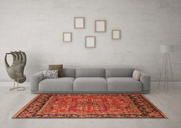Machine Washable Oriental Orange Industrial Area Rugs in a Living Room, wshurb2384org