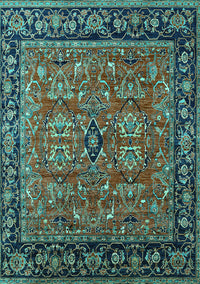 Oriental Turquoise Industrial Rug, urb2384turq