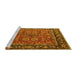 Sideview of Machine Washable Oriental Yellow Industrial Rug, wshurb2384yw