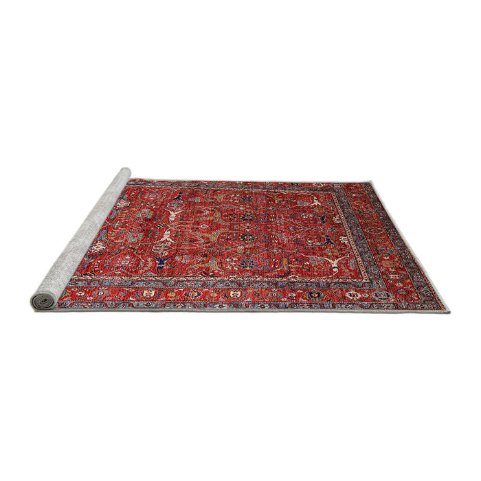Sideview of Machine Washable Industrial Modern Rose Dust Purple Rug, wshurb2385