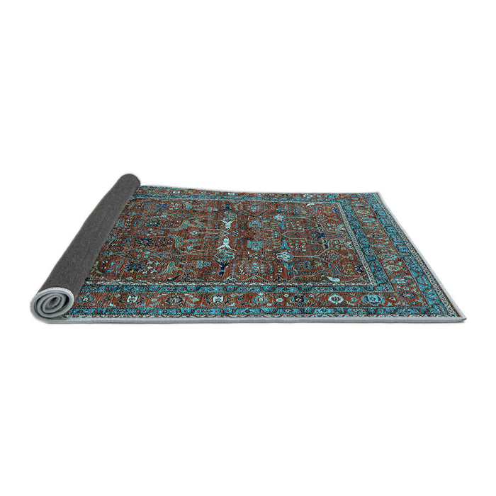 Sideview of Oriental Light Blue Industrial Rug, urb2385lblu