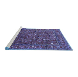 Sideview of Machine Washable Oriental Blue Industrial Rug, wshurb2385blu