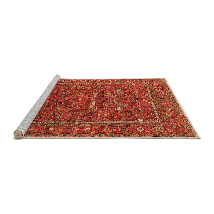 Sideview of Machine Washable Oriental Orange Industrial Area Rugs, wshurb2385org